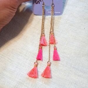 Dangling pink earrings